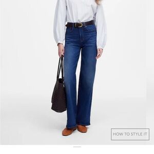 Madewell Dark Blue Wide Leg Jeans